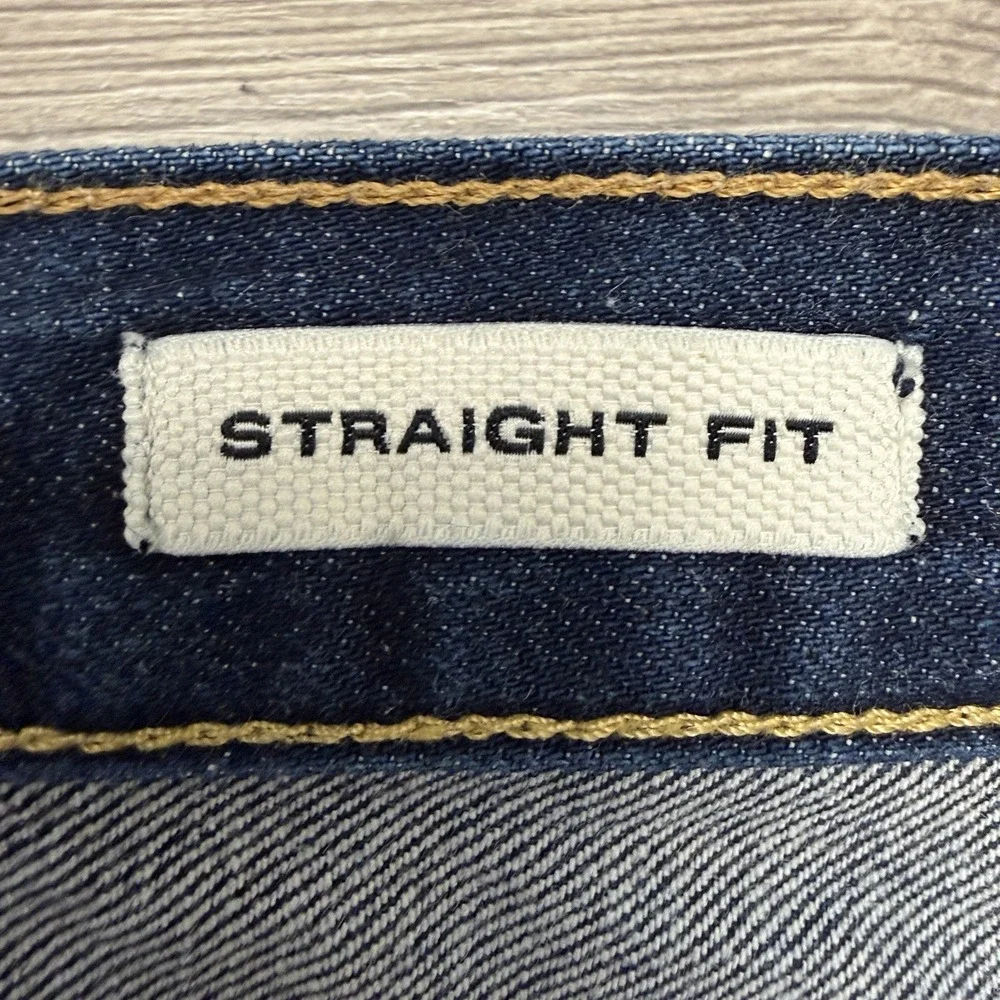 Flint & Tinder 365 Jeans Mens 31x33 Slim Blue White Oak Cone Denim Dark Wash